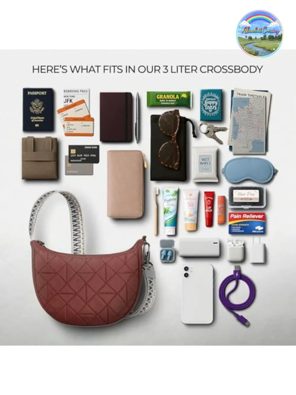 Travelon Anti-Theft Boho Crescent Crossbody Bag RFID Water-Resistant